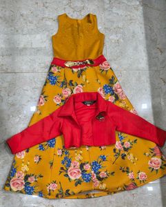 Girls' Party Dress with Jacket(Size-26)