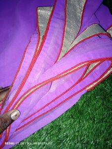 Beautiful Purple saree with Golden Border