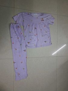 Cute Lavender Fruit Print Pajama Set