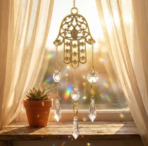 Hamsa Hand Crystal Suncatcher - Home Decor