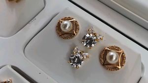 Elegant Pearl and Crystal Stud Earrings