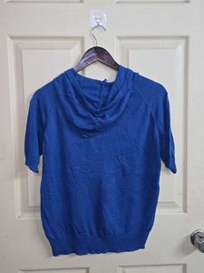 Vibrant Blue Short Sleeve Hoodie