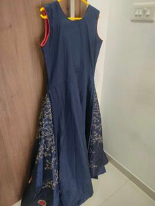 Embroidered Navy Maxi Dress