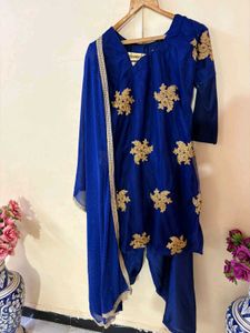 Blue & Gold Salwar Suit