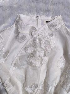 Chinese White Embroidered Top