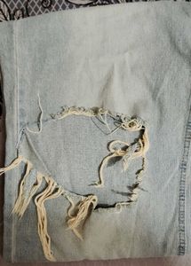 Distressed Light Wash Wide Leg Jeans