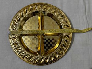 Decorative Golden Pooja Plates -2 pieces
