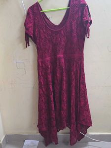 Elegant Burgundy Lace Dress
