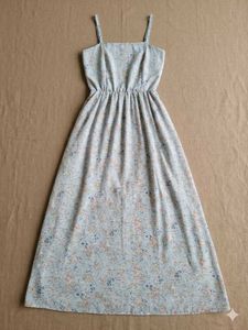 Light Blue Floral Midi Dress
