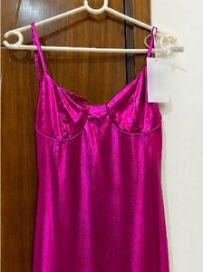 Vibrant Pink Bodycon Midi Dress