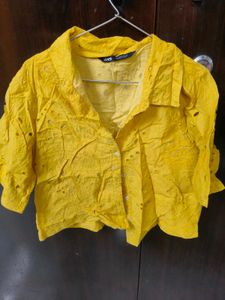 Zara Cropped Cotton Shirt
