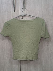 Cute Olive Green Crop Top