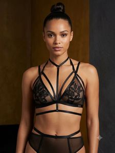 Sheer Black Embroidered Bra