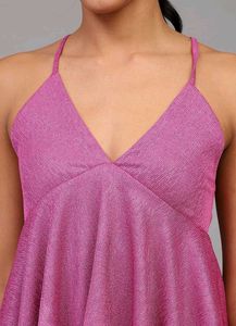 Shein Spaghetti Strap Shimmer Criss-Cross Top 🩷