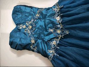 Stunning Teal Embellished Party Dress