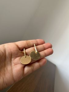 Gold Round Drop Earrings