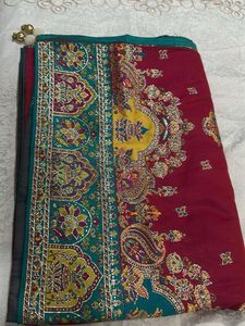 rose pink elegant saree new  with blau