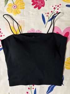 Sleek Black Spaghetti Strap Top