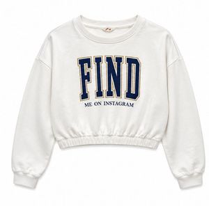 White Cropped "FIND ME ON INSTAGRAM" Top