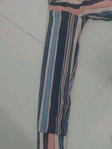 women's multi-color vertical striped shirt