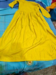 Yellow Kurta with Pink Dupatta