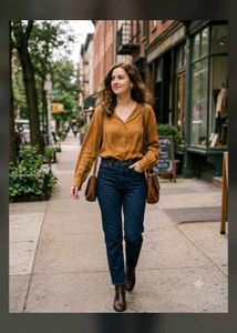 Stylish High-Waisted Dark Wash Jeans