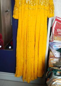 Stunning Yellow Embellished Maxi Gown