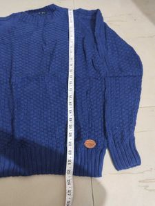Blue Textured Knit Sweater