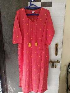 Cotton Kurti With Thread Work 🧡🟡