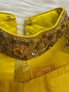 Yellow &amp; Green Embellished Lehenga Choli