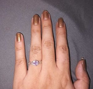 pure elegant chandi purple ring