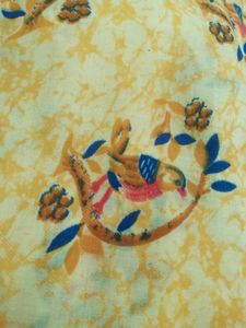 Unstitched Yellow Printed Suit Without Chunni