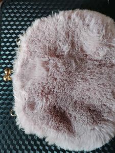 Fuzzy Side Purse With Chain