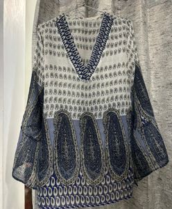 Stylish Paisley Print Kurta Top