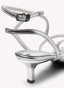 Sparkling Silver Strappy Heels