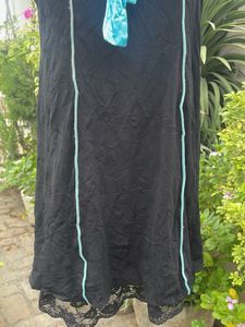 Black Lace Trimmed Mini Dress
