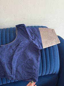 Elegant Blue &amp; Gold Embroidered Saree
