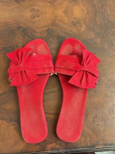 Red Bow Slide Sandals