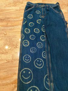 Custom Smiley Face George Denim Jeans