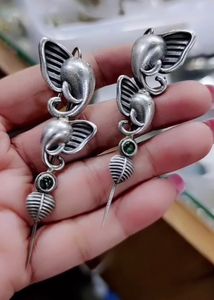 Elephant navratri brass Earrings