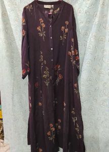 Purple Floral Print Kurta