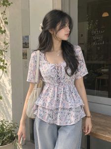 Chic Floral Tiered Peplum Top