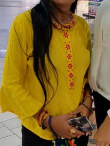 Yellow Embroided top