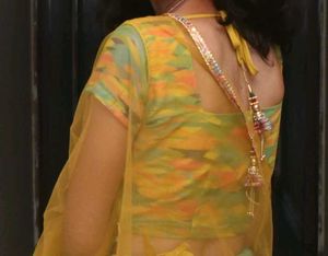 Multicoloured organza lehnga Choli Set