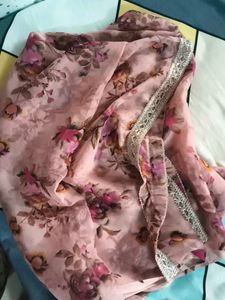 Elegant Pink Embroidered Kurti set with pant and d