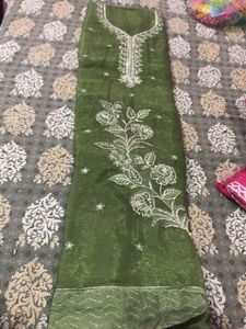 Elegant Green Embroidered Kurta Set