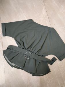Olive Green Co-ord Set With Belt