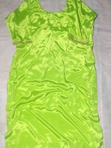 Vibrant Green Kurta with Embellished Sleeves