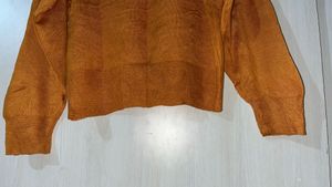 V-Neck Orange Knit Sweater