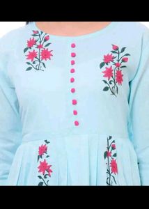 Beautiful Light Blue Floral Kurta Set